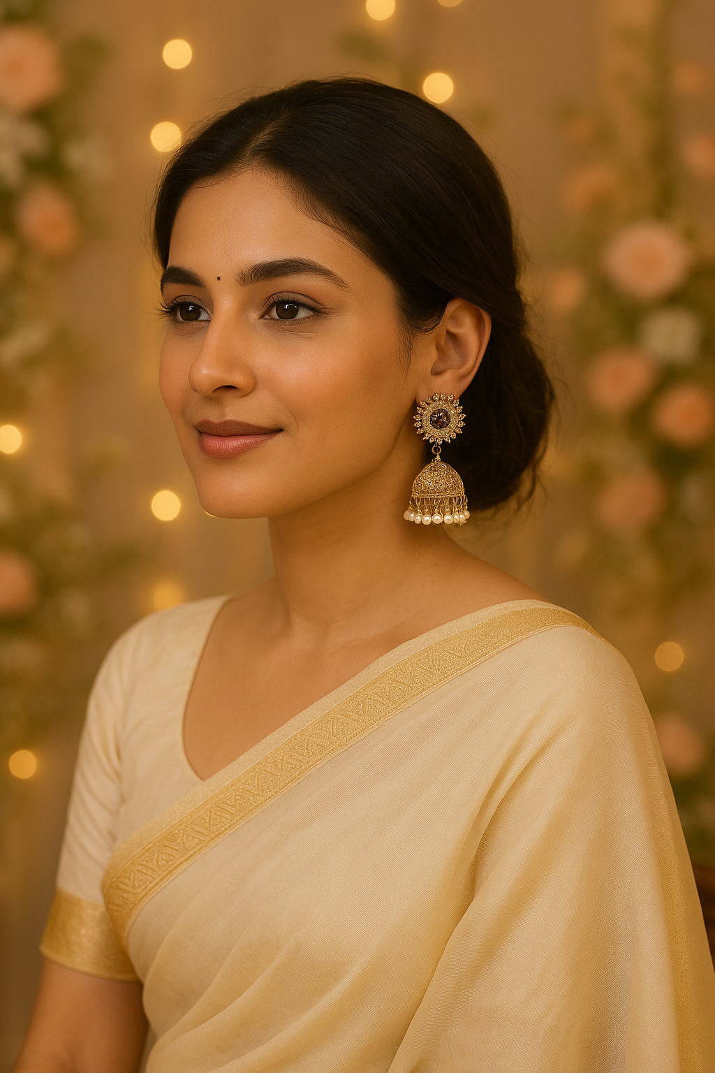 Jhumka Earrings with Pearl Drops – Elegant Traditional Gold Design
