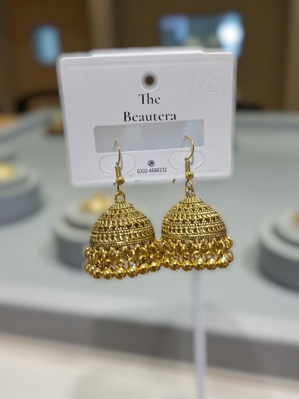 Gold Dome Jhumka Earrings – Classic Traditional Design by The Beautera