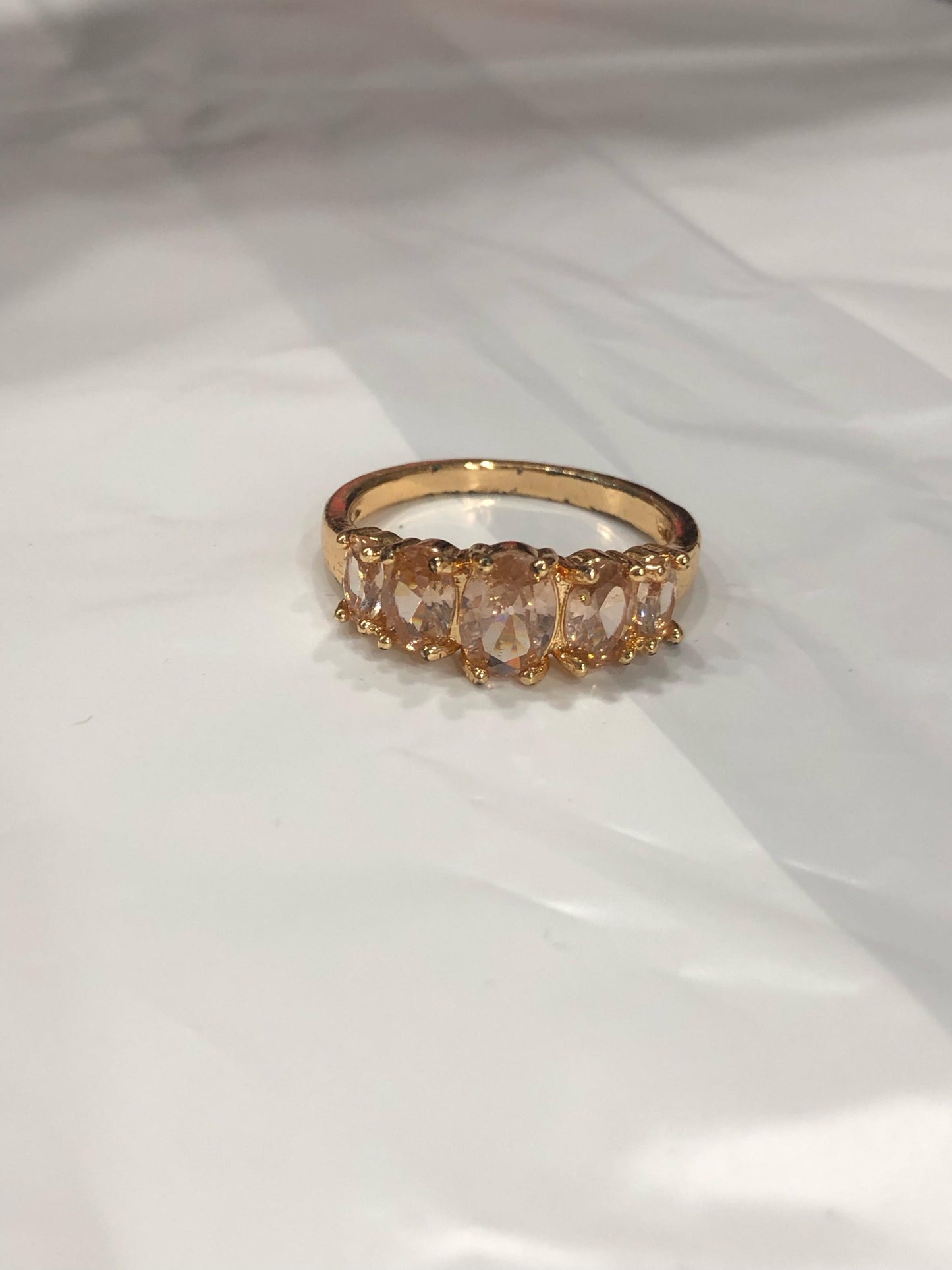 Royal Gold Plated Artificial Ring with Sparkling Stones – Elegant Party Wear for Women