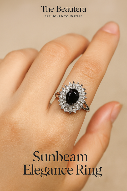 Royal Radiance Gemstone Rings Set – Premium Artificial Silver-Plated Ring for Women (Pack of 5 Colors)