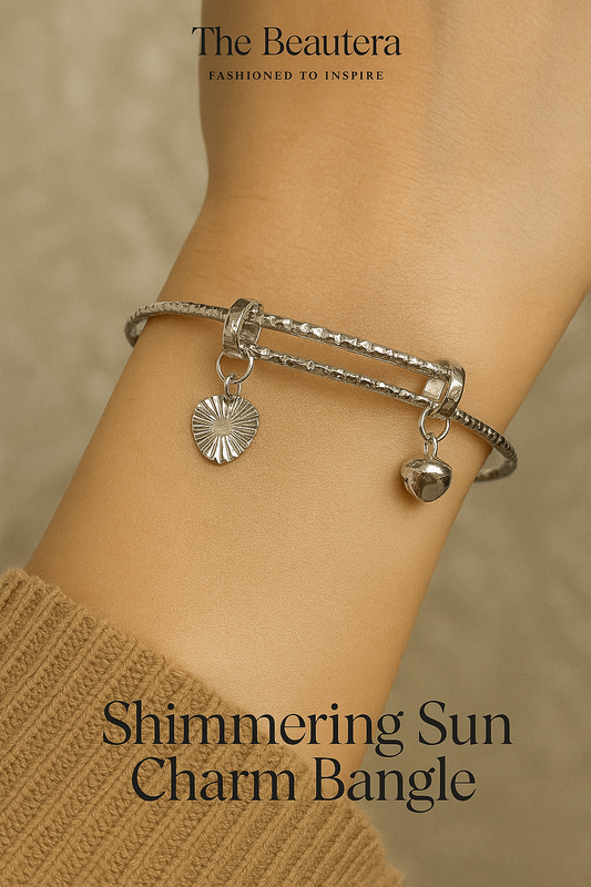 Silver Whisper Charm Bangle – Ethnic Artificial Adjustable Kada for Women
