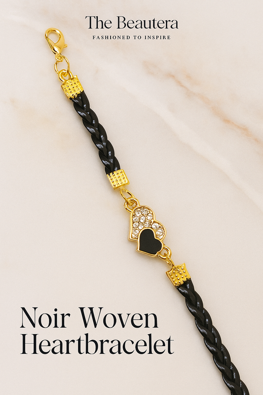 Premium Black Braided Charm Bracelet with Spade Pendant – The Beautera Exclusive