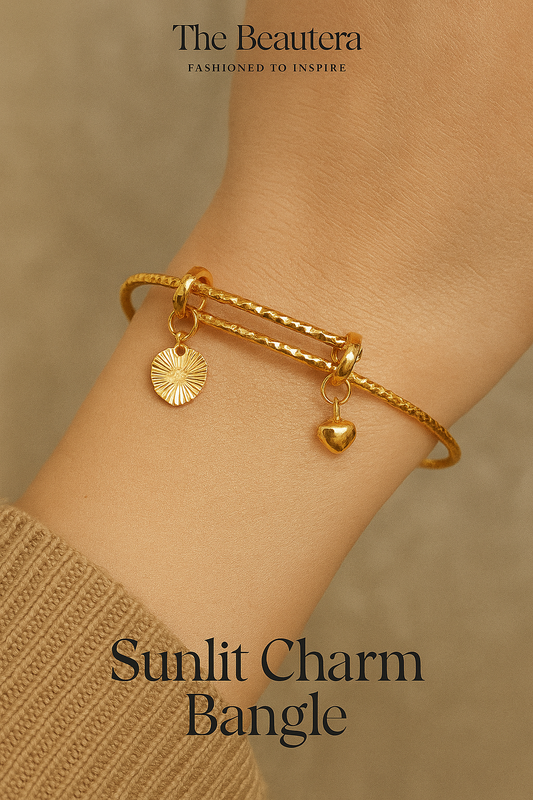 Golden Charm Tinkle Bangle – Artificial Gold-Plated Kada with Bell & Coin Motif (Adjustable)