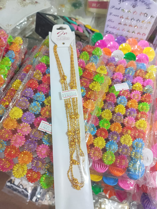 Beaded Chain Necklace | Triple Layer Elegant Lightweight Design