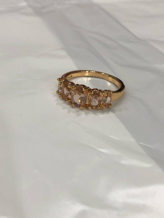 Royal Gold Plated Artificial Ring with Sparkling Stones – Elegant Party Wear for Women